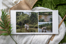 Hahnemuhle Baryta Bamboo fine art album from QTALBUMS with choice of regular straight-cut page edges, or hand-torn, deckled-edge pages.
