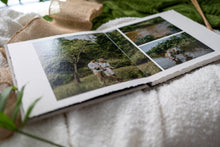 Hahnemuhle Baryta Bamboo fine art album from QTALBUMS with choice of regular straight-cut page edges, or hand-torn, deckled-edge pages.