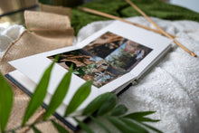 Hahnemuhle Baryta Bamboo fine art album from QTALBUMS with choice of regular straight-cut page edges, or hand-torn, deckled-edge pages.
