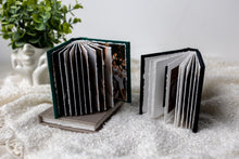 Little QT mini photo albums with deckled page edges